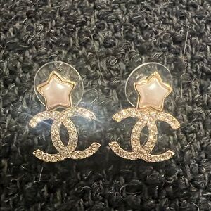 CHANEL Star Crystal Earrings - Gold and Silver